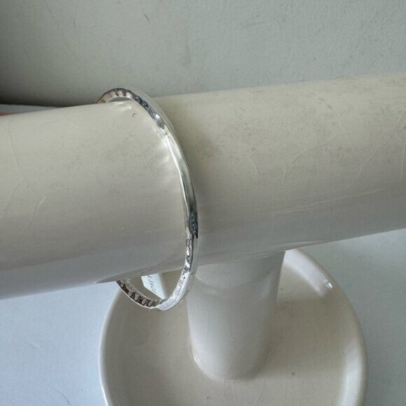 Seed & Sage ATI 925 Sterling Silver Bangle Hammered Bracelet Mexico D-2 3/4\